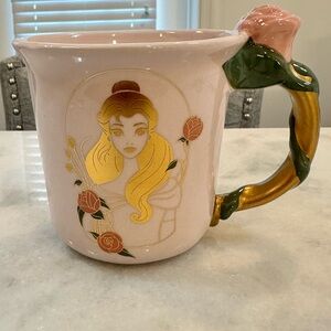 Zak Designs Beauty and The Beast Sculpted Handle Mug, Belle 12.5oz Ceramic Mug